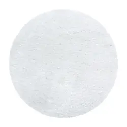 Hochflor Teppich Weiß Brilliant Rund Ø 200 cm