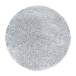 Hochflor Teppich Silber Brilliant Rund Ø 120 Cm