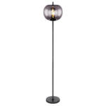 Möbelix Stehlampe Schwarz/Grau mit Rauchglas Modern