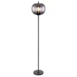 Möbelix Stehlampe Schwarz/grau Mit Rauchglas Modern