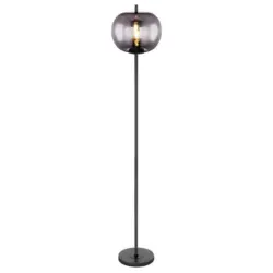 Stehlampe Schwarz/grau Mit Rauchglas Modern