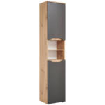 Möbelix Hochschrank Mit Türdämpfung Giga B: 40 Cm, Eiche/anthrazit