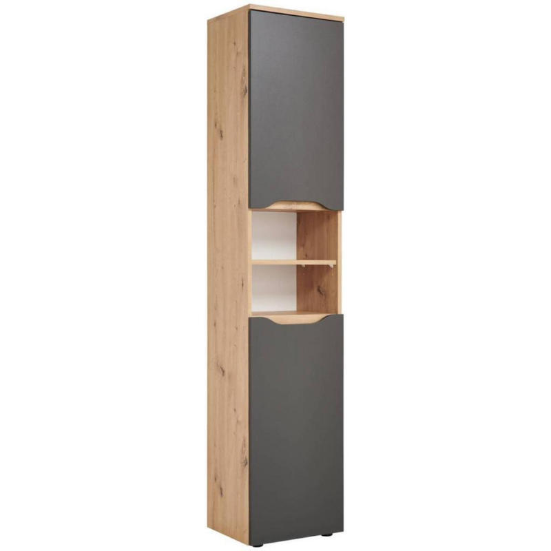 Hochschrank Mit Türdämpfung Giga B: 40 Cm, Eiche/anthrazit