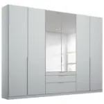 Möbelix Drehtürenschrank Mit Spiegel + Laden 271cm Alabama Seidengrau