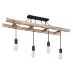 Möbelix Deckenleuchte H: 80 cm 4-Flammig, Holzleiter