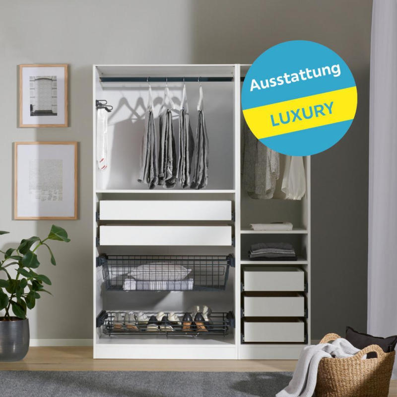 Offener Kleiderschrank Mit Laden 137 Cm Unit Weiß