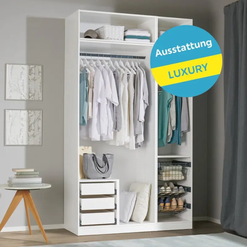 Offener Kleiderschrank 137 Cm Unit Weiß