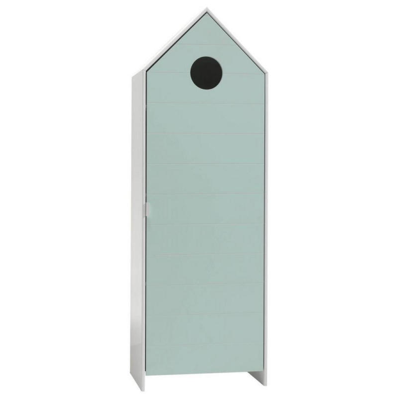Kinderkleiderschrank Hausform B: 58 Cm Casami Weiß/mint