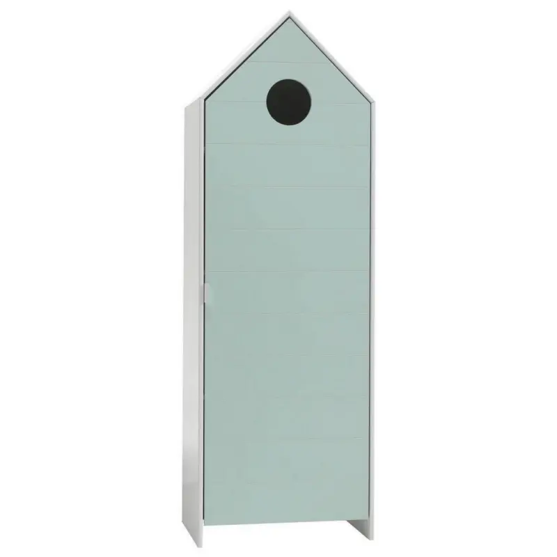 Kinderkleiderschrank Hausform B: 58 Cm Casami Weiß/mint