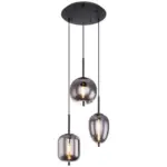Möbelix Hängeleuchte Blacky H: 120 cm 3-Flammig, mit Rauchglas