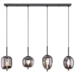 Möbelix Hängeleuchte Blacky H: 120 cm 4-Flammig, mit Rauchglas