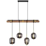 Möbelix Hängeleuchte Blacky H: 140 Cm 4-Flammig, Holz/metall