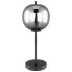 Möbelix Tischlampe Blacky Schwarz Rauchglas mit Schalter