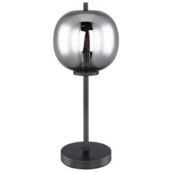 Tischlampe Blacky Schwarz Rauchglas mit Schalter