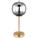 Möbelix Tischlampe Blacky Grau/Messing Rauchglas mit Schalter