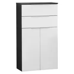 Midischrank Mit Soft-close Kara Chess B: 61cm Anthrazit/weiß