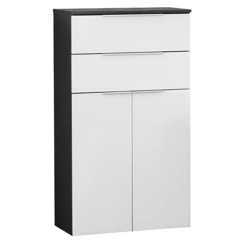 Midischrank Mit Soft-close Kara Chess B: 61cm Anthrazit/weiß