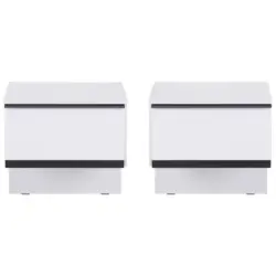 Nachtkästchen 2er-Set Weiß/ Grau H: 46 cm Lucca