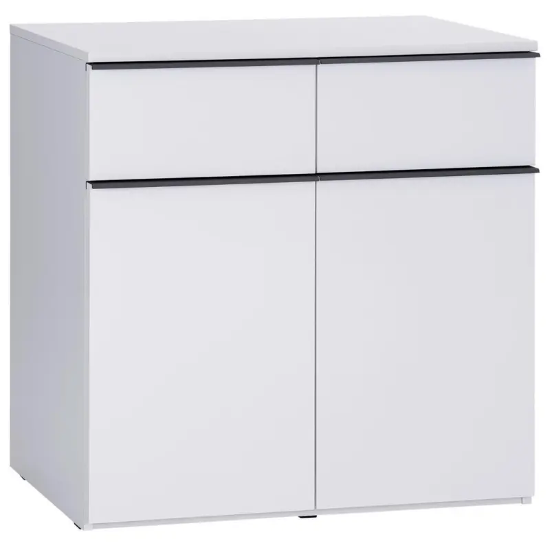 Kommode B: 90 cm Lucca, Wei&szlig;/Grau