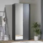 Möbelix Drehtürenschrank Mit Spiegel 91cm Unit Anthrazit