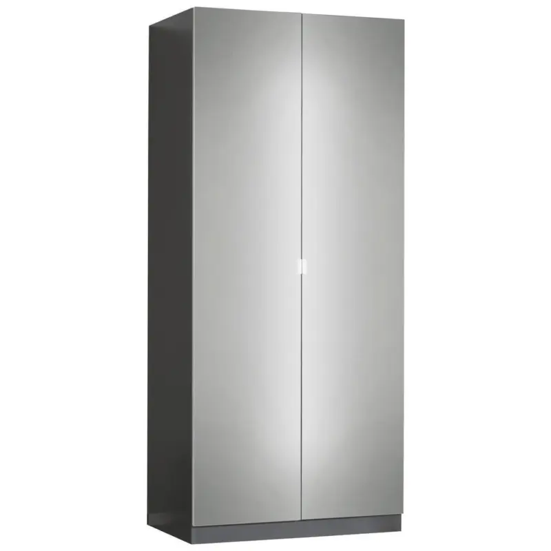 Drehtürenschrank Mit Spiegel 91cm Unit Anthrazit