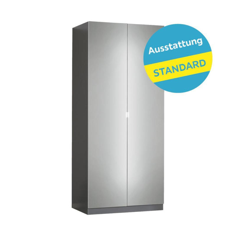 Drehtürenschrank Mit Spiegel 91cm Unit Anthrazit