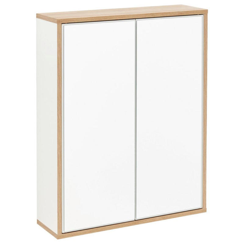 Spiegelschrank Finn 2-türig Bxhxt: 60x75x18,5 Cm Weiß/eiche