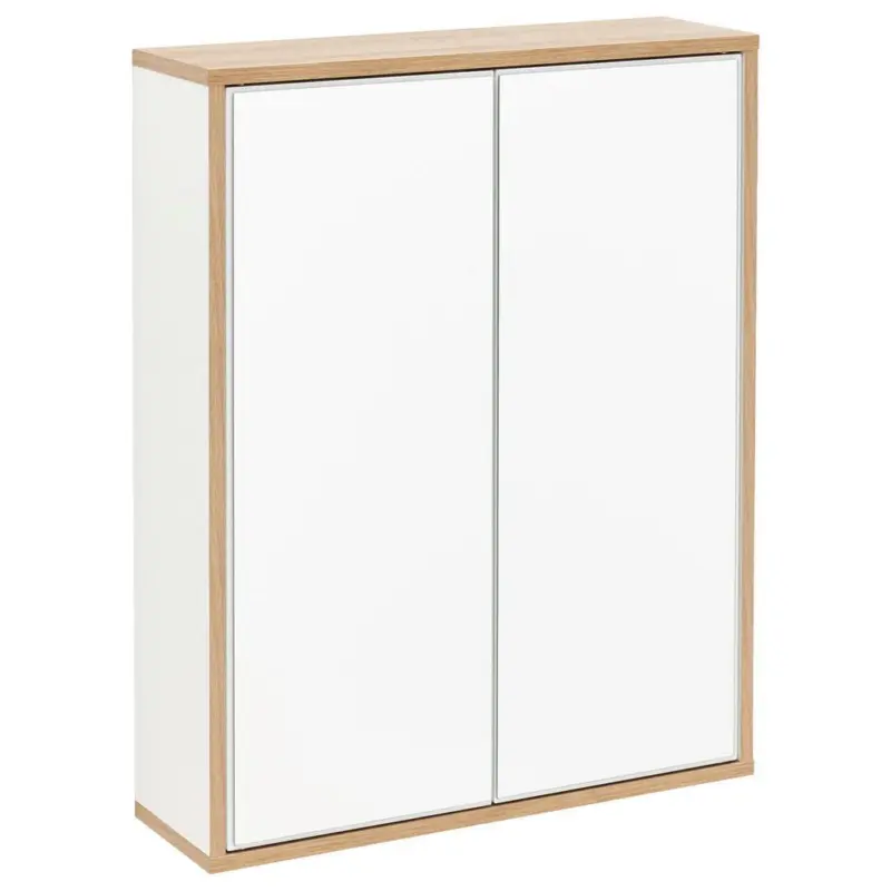 Spiegelschrank Finn 2-türig Bxhxt: 60x75x18,5 Cm Weiß/eiche