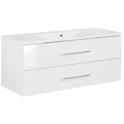 Waschbecken mit Unterschrank Clever B: 120 cm Weiß