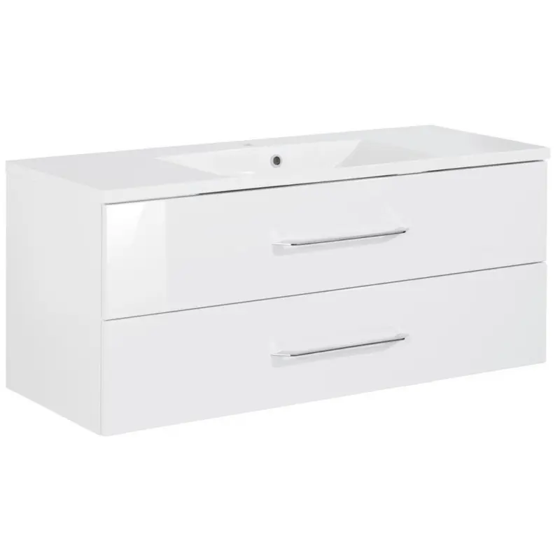 Waschbecken mit Unterschrank Clever B: 120 cm Weiß