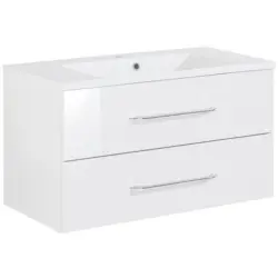 Waschbecken Mit Unterschrank Clever B: 90 Cm Weiß