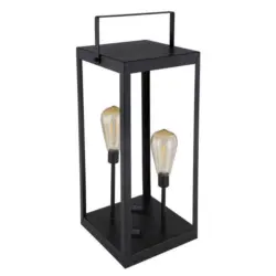 Solar-laterne Schwarz Doris 2xled Warmweiß H: 53 Cm