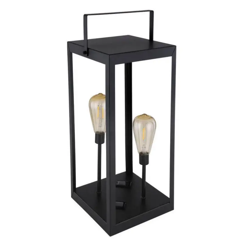 Solar-laterne Schwarz Doris 2xled Warmweiß H: 53 Cm