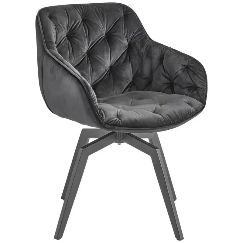 Armlehnstuhl Avegno Schwarz Mit Drehbare Sitzfl&auml;che