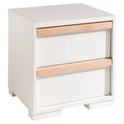 Nachtkästchen London B: 48,1 cm Weiß