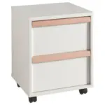 Möbelix Rollcontainer London Weiß BxHxT: 48,1x60x44 cm, 2 Laden