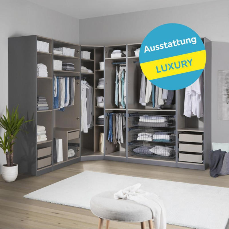 Offener Kleiderschrank Mit Laden 273 Cm Unit Anthrazit