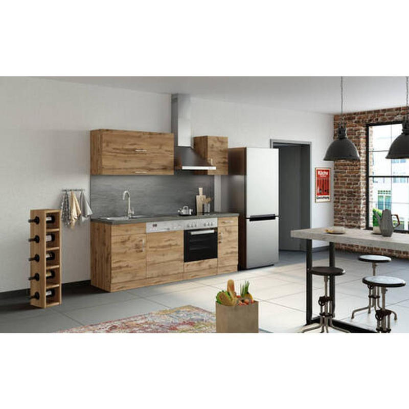 Einbauküche Küchenblock Möbelix Sorrento B: 210 Cm Eiche