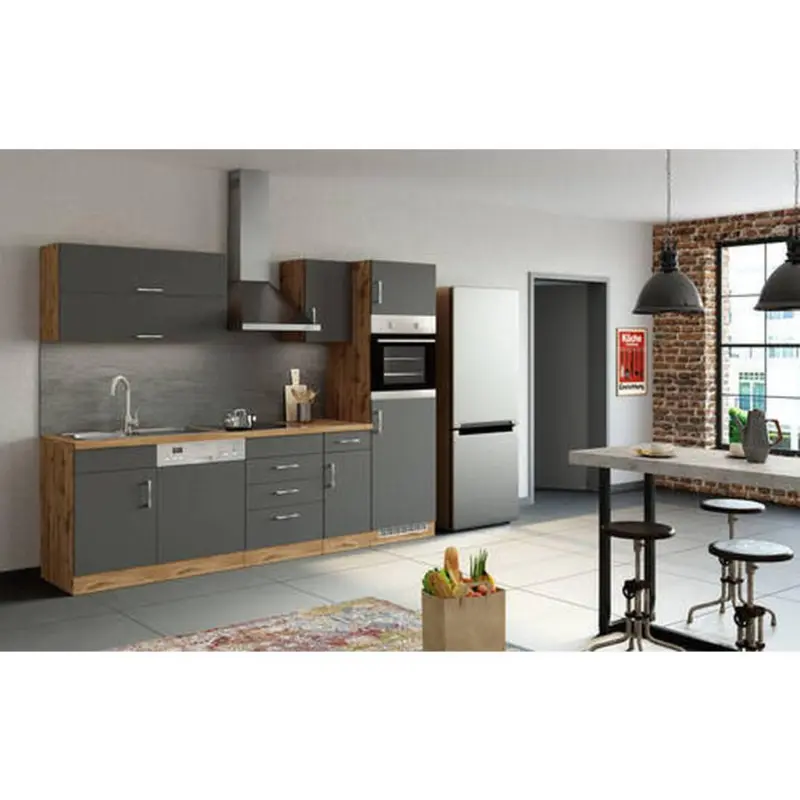 Küchenzeile Sorrento Ohne Geräte 270 Cm Anthrazit