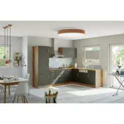 Einbauküche Eckküche Möbelix Winkelblock Mit Geräten 270x210 Cm Anthrazit