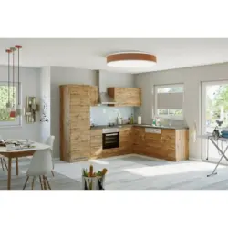 Einbauk&uuml;che Eckk&uuml;che M&ouml;belix Winkelblock Mit Ger&auml;ten 270x210 Cm Eichefarben