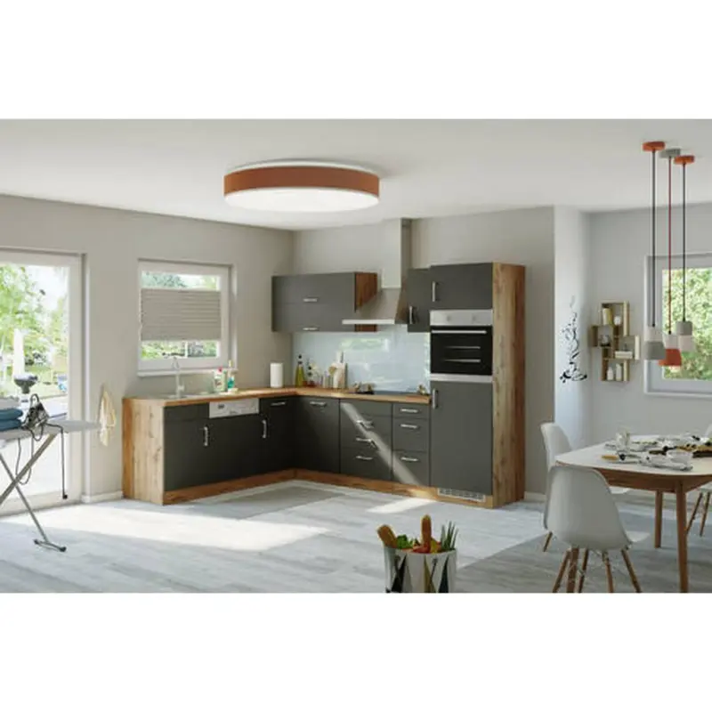 Einbauküche Eckküche Möbelix Winkelblock Mit Geräte 270x210 Cm Anthrazit