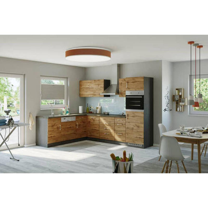Einbauküche Eckküche Möbelix Winkelblock Mit Geräten 270x210cm Eichefarben