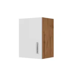 K&uuml;chenoberschrank B: 40 Cm Eiche Dekor/wei&szlig; 1 Dreht&uuml;re