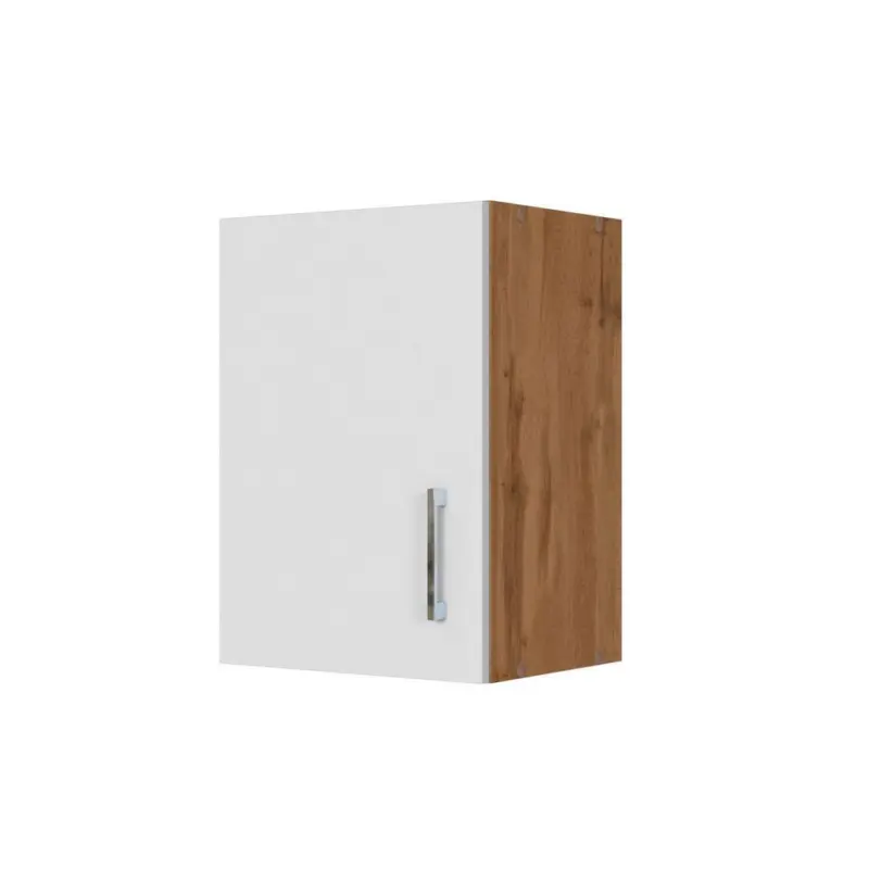 K&uuml;chenoberschrank B: 40 Cm Eiche Dekor/wei&szlig; 1 Dreht&uuml;re