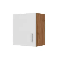 K&uuml;chenoberschrank B: 50 Cm Eiche Dekor/wei&szlig; 1 Dreht&uuml;re