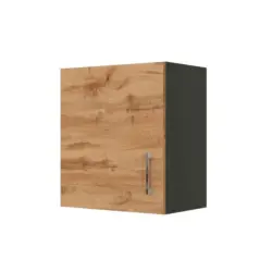 Küchenoberschrank B: 50 Cm Eiche Deko/anthraz. 1 Drehtür
