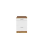 M&ouml;belix K&uuml;chenunterschrank B: 50 cm Wei&szlig;/Eiche Dekor