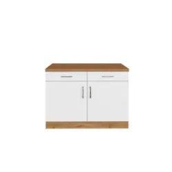 K&uuml;chenunterschrank B: 100 Cm Wei&szlig;/eiche Dekor Mit Laden