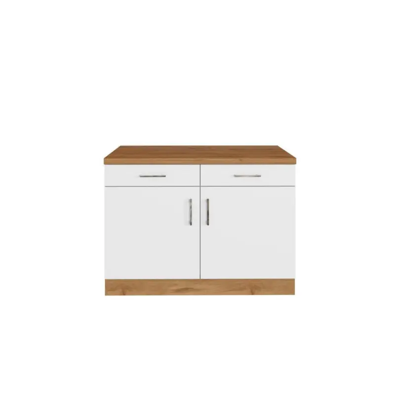 K&uuml;chenunterschrank B: 100 Cm Wei&szlig;/eiche Dekor Mit Laden